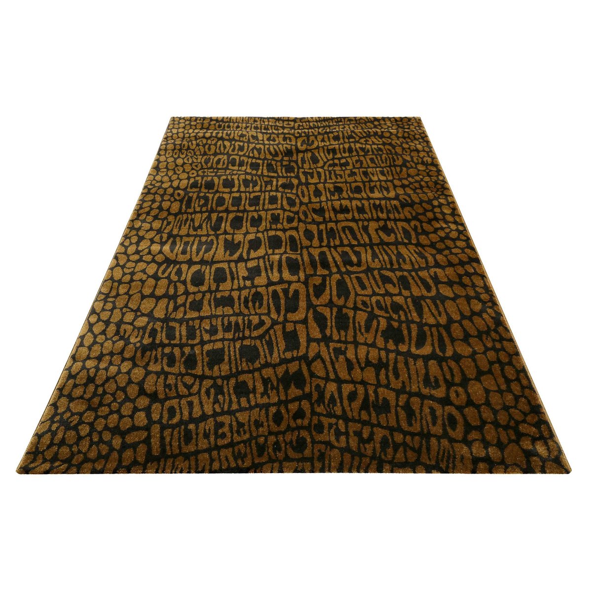 Tapis velours ras motif croco ,  CROCO marron, WECON HOME