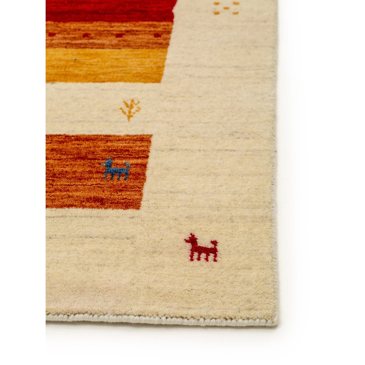 Tapis de couloir en laine tissé main JAMAL multicouleur/beige, BENUTA 