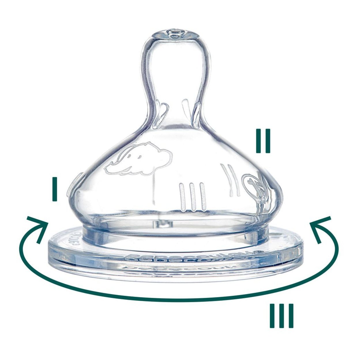 Lot de 2 tétines ronde silicone 3 vitesses taille 1 couleur unique, BEBECONFORT