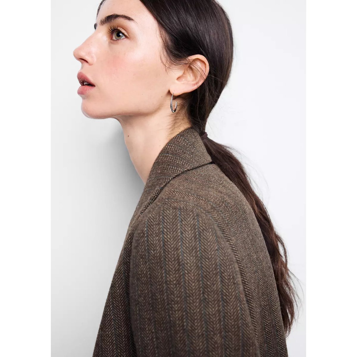 Blazer à chevron laine mélangée sable, MANGO TEEN