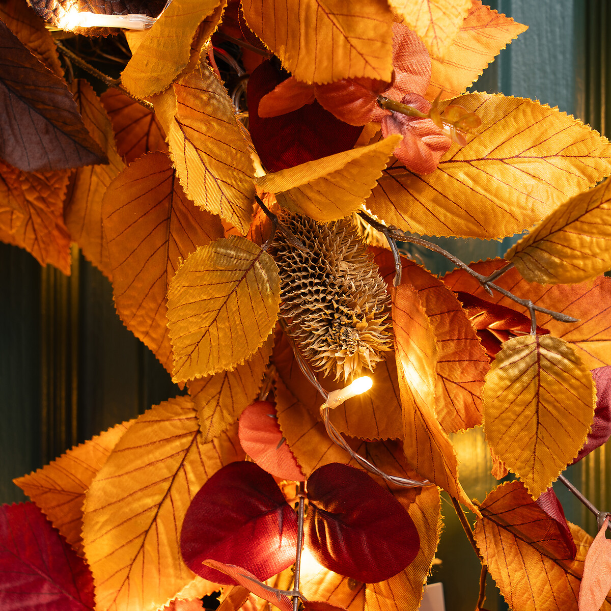 50cm Autumnal Wreath with Lights multi-coloured, SO'HOME