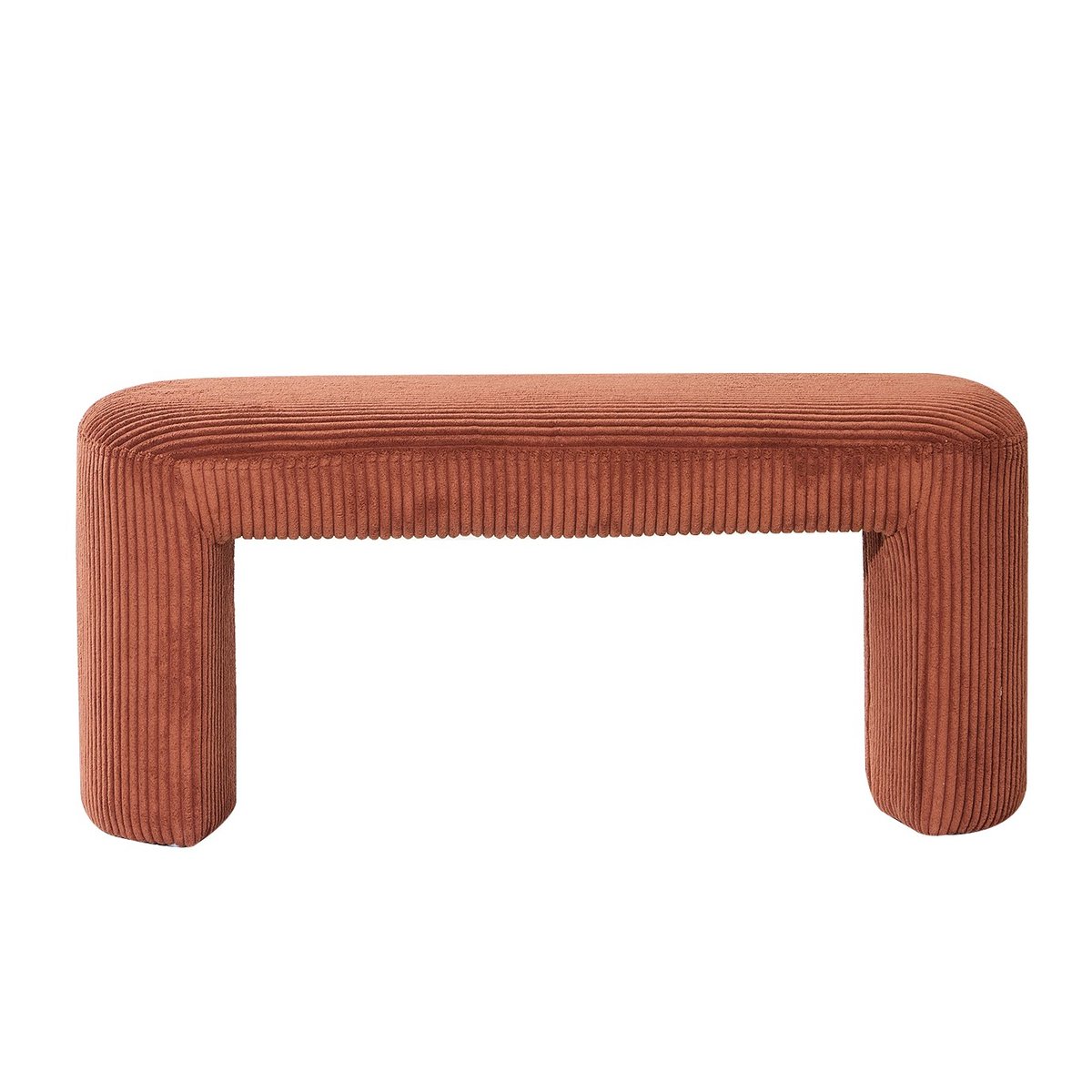 Banc style scandinave, velours côtelé, RIGA terracotta, NORDLYS