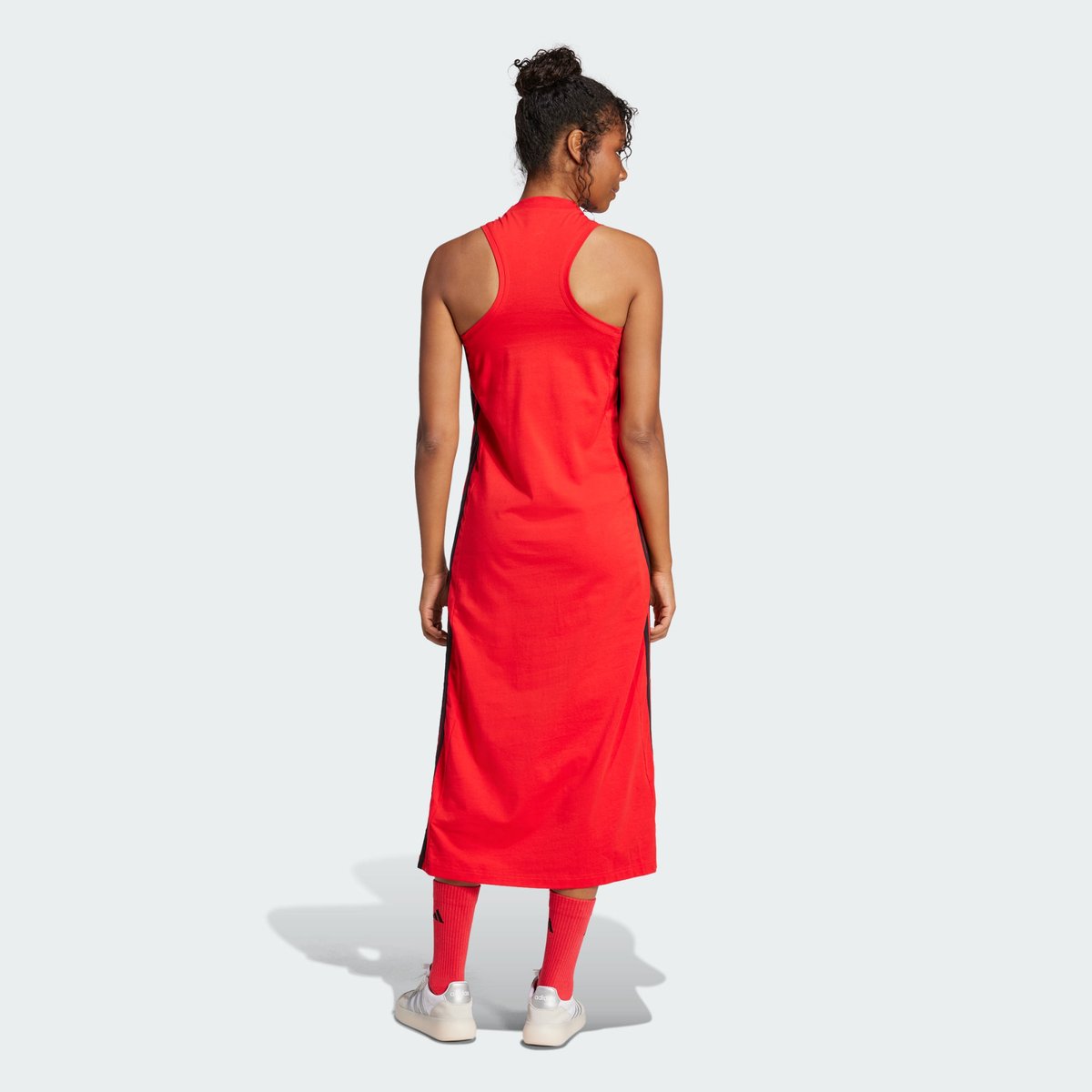 Robe longue Essentials 3-Stripes pure ruby / black, ADIDAS SPORTSWEAR