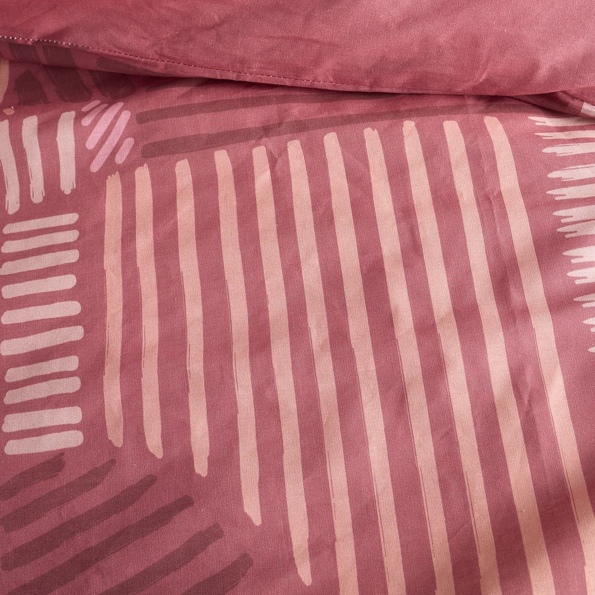 Parure de lit imprimé Graphique Coton SUNSHINE ROWAN rose, TODAY