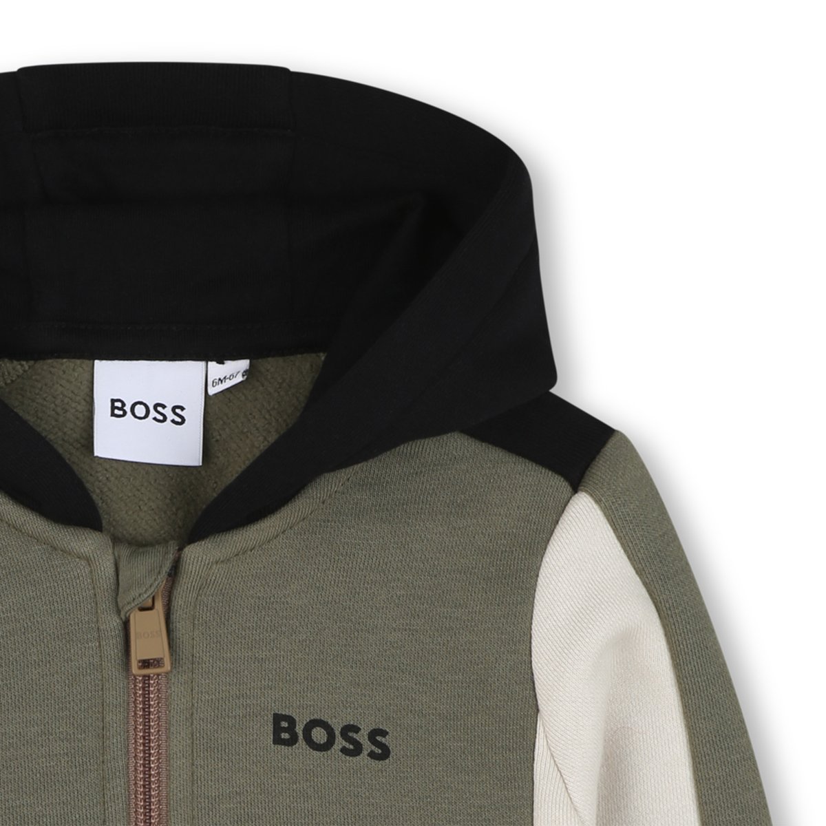 Cardigan con cappuccio tilleul, BOSS KIDSWEAR