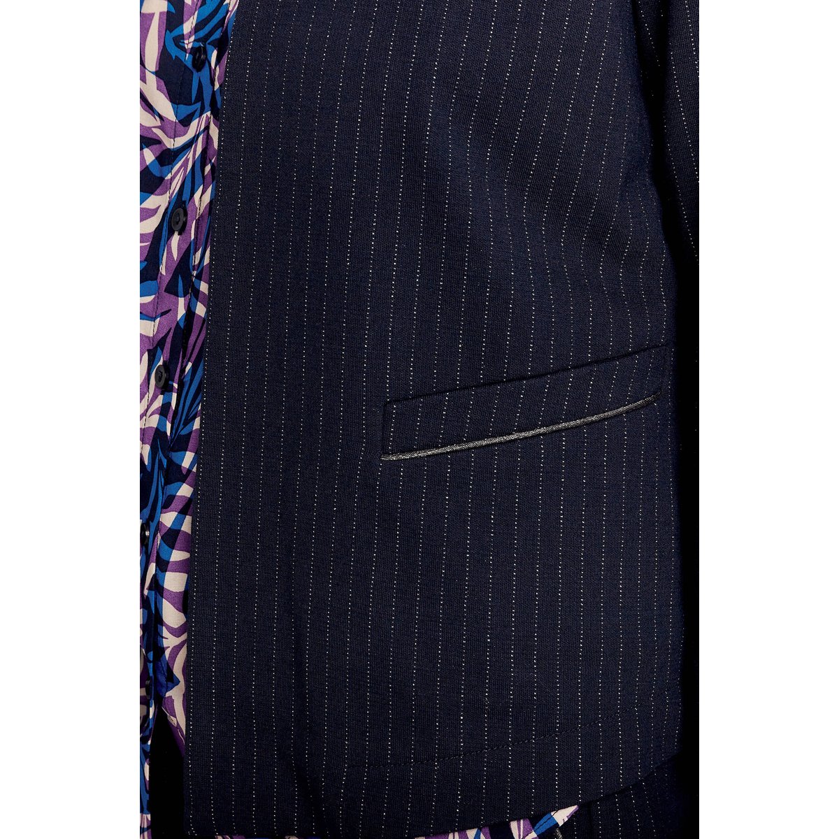 Veste ajustée col châle bleu marine, BREAL