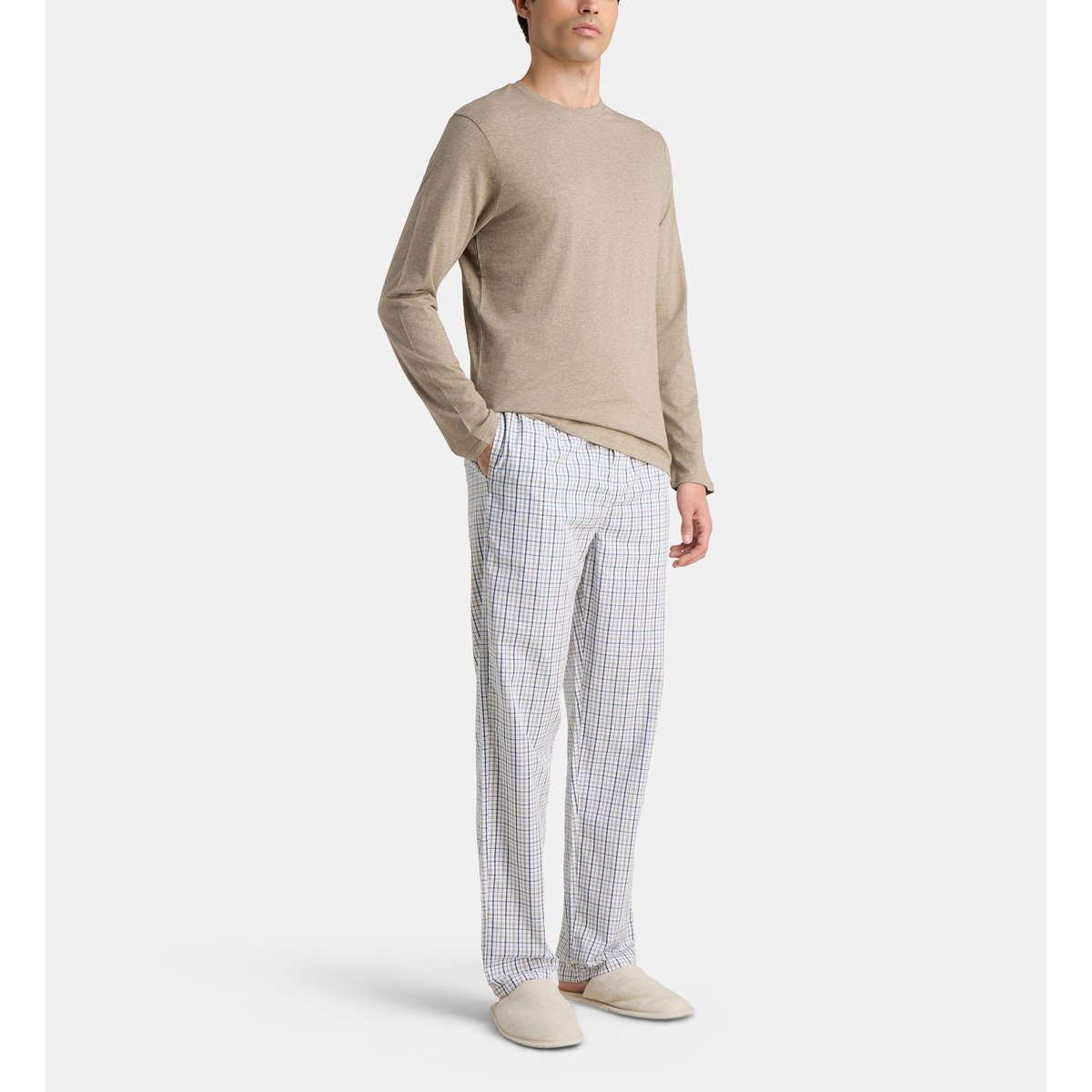 Ensemble de pyjama long babiel en coton bio taupe, GALERIES LAFAYETTE
