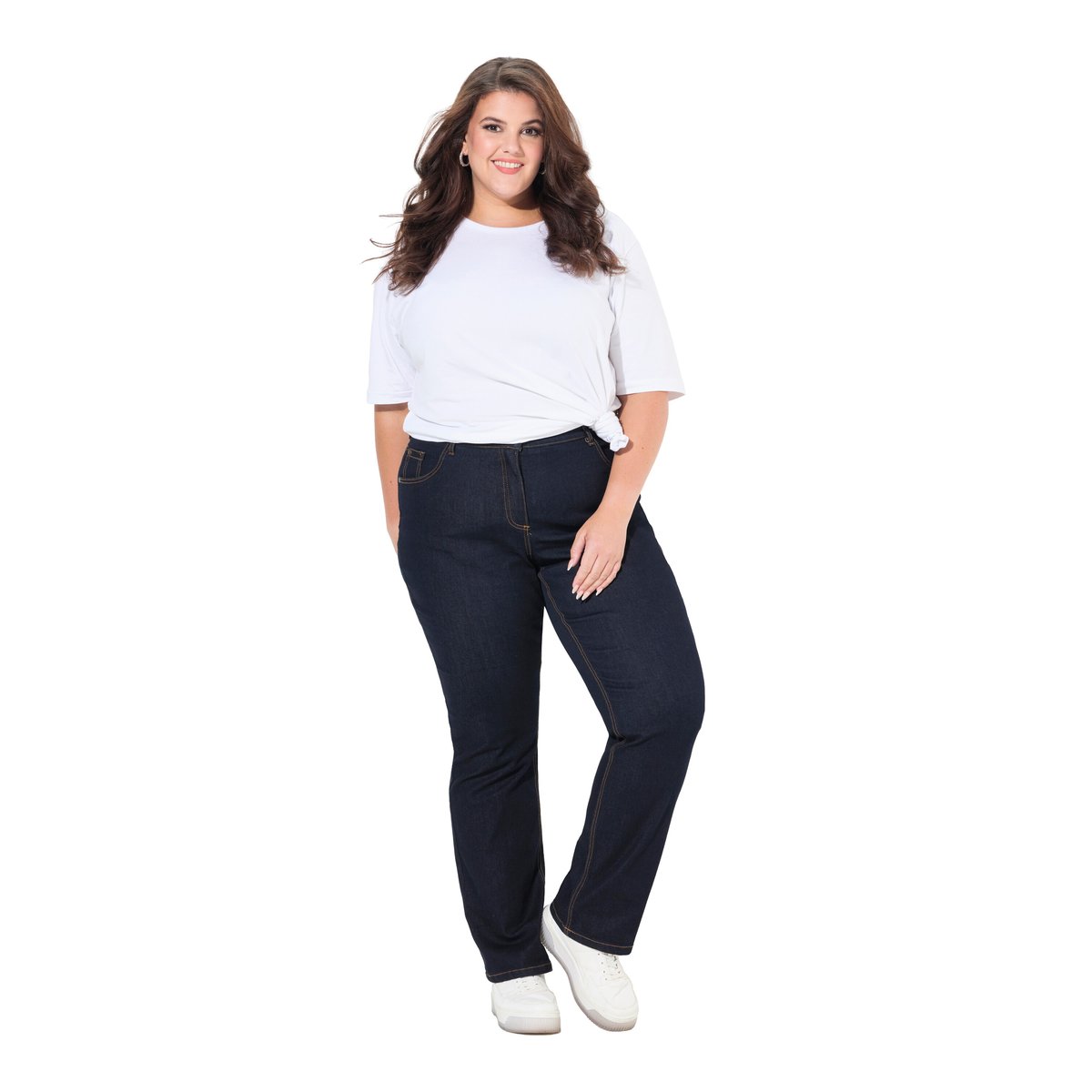 Jean Mandy coupe droite 5 poches jean bleu foncé, ULLA POPKEN