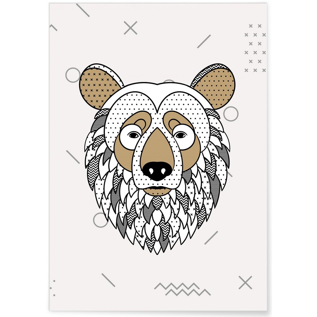 Affiche Ours scandinave blanc, L'AFFICHERIE