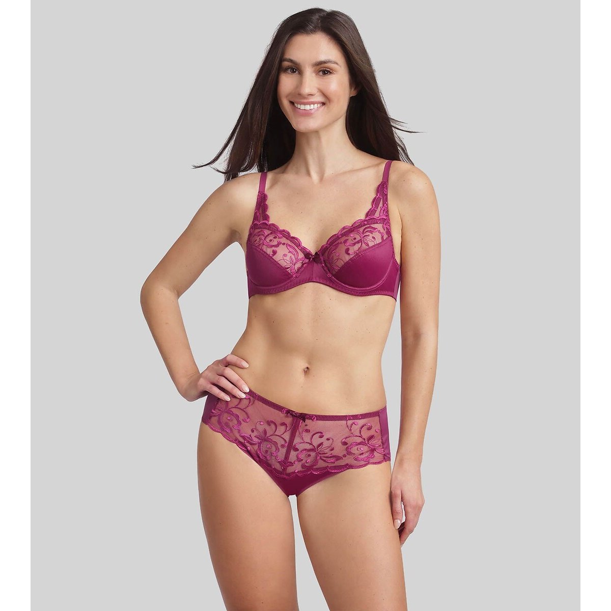Culotte media Essential Elegance Broderie viola imperiale, PLAYTEX