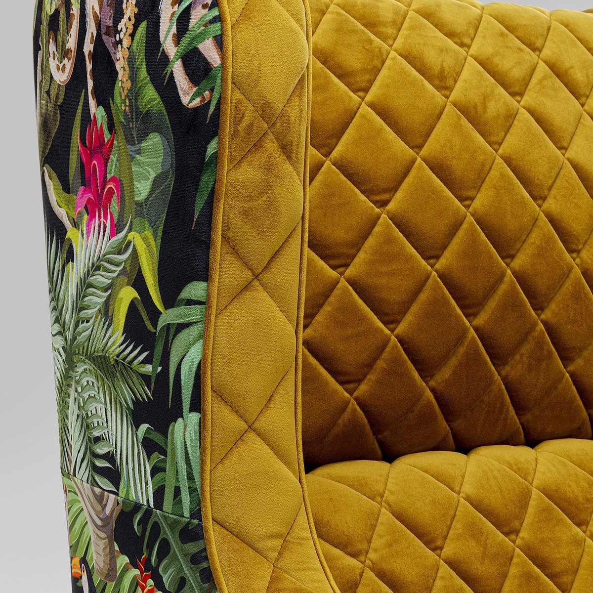 Fauteuil en velours imprimé tropical, NONA tropical, KARE DESIGN