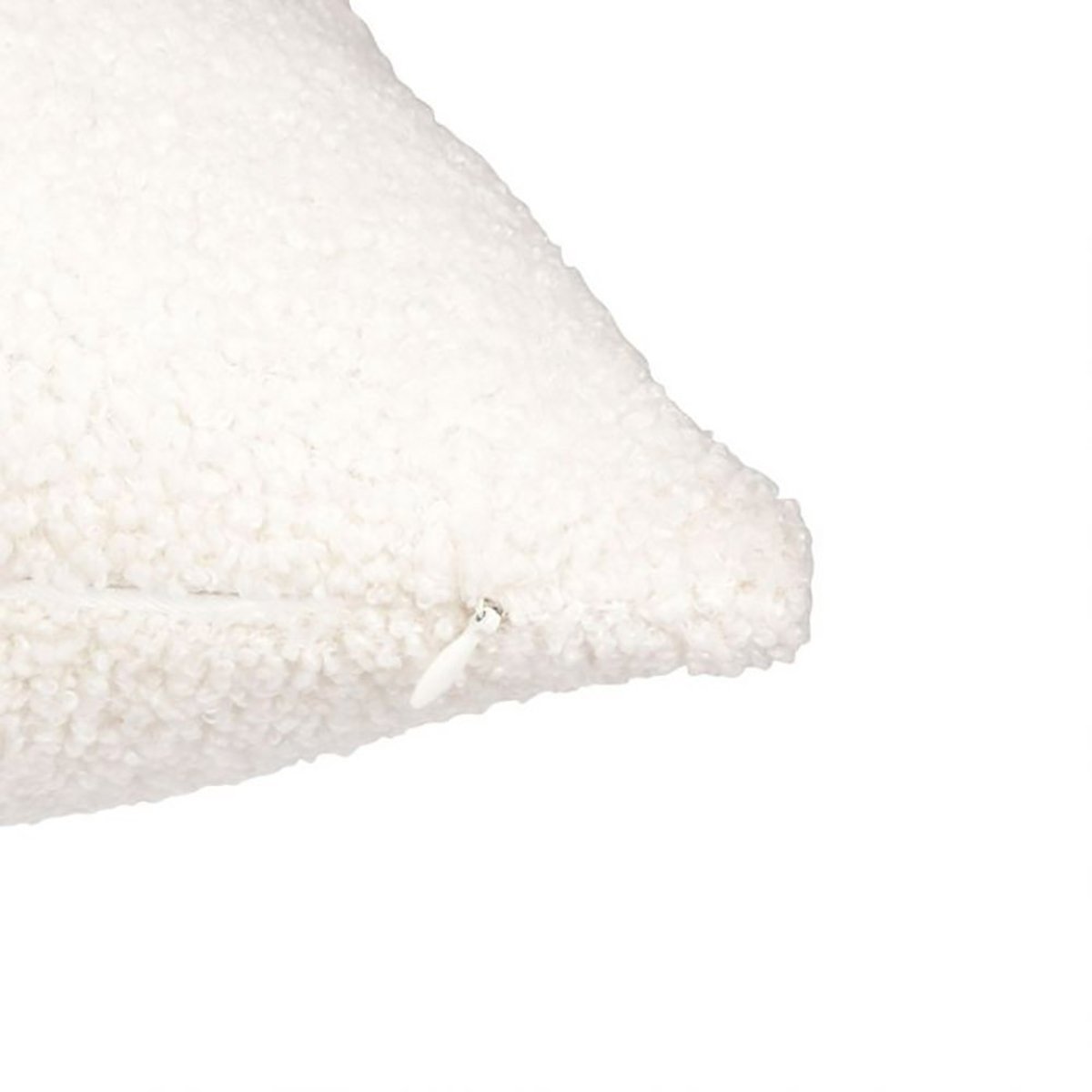 Housse de coussin 40x40 bouclette Amour blanc, DECORATIE