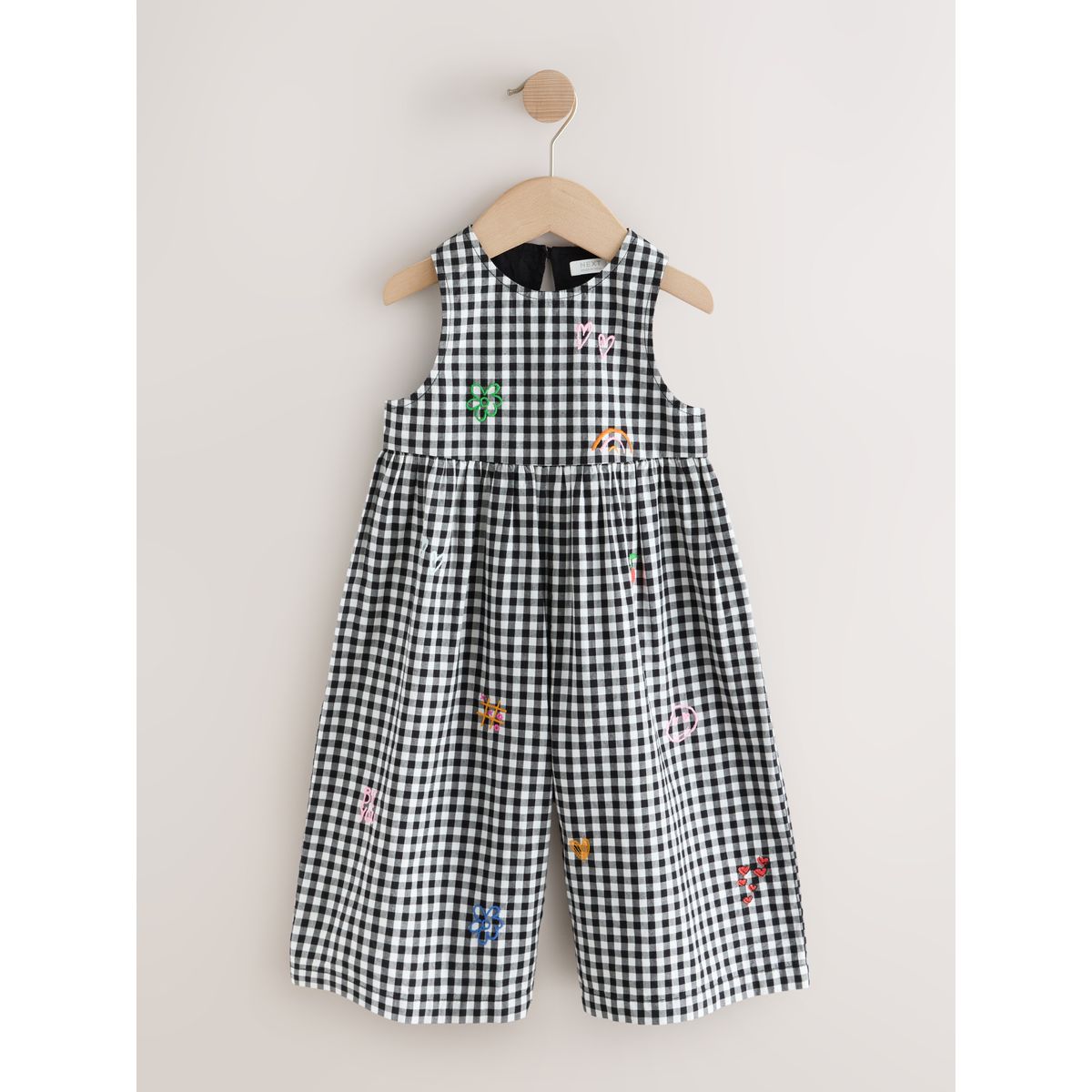 Combinaison sans manches vichy noir/blanc, NEXT