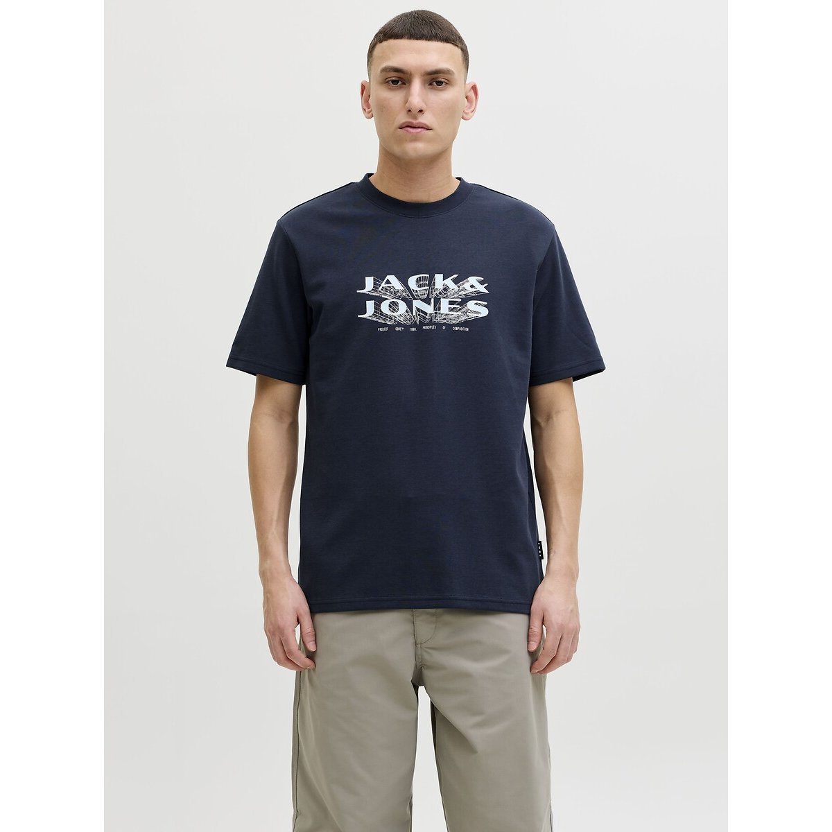 T-shirt manches courtes bleu marine, JACK & JONES