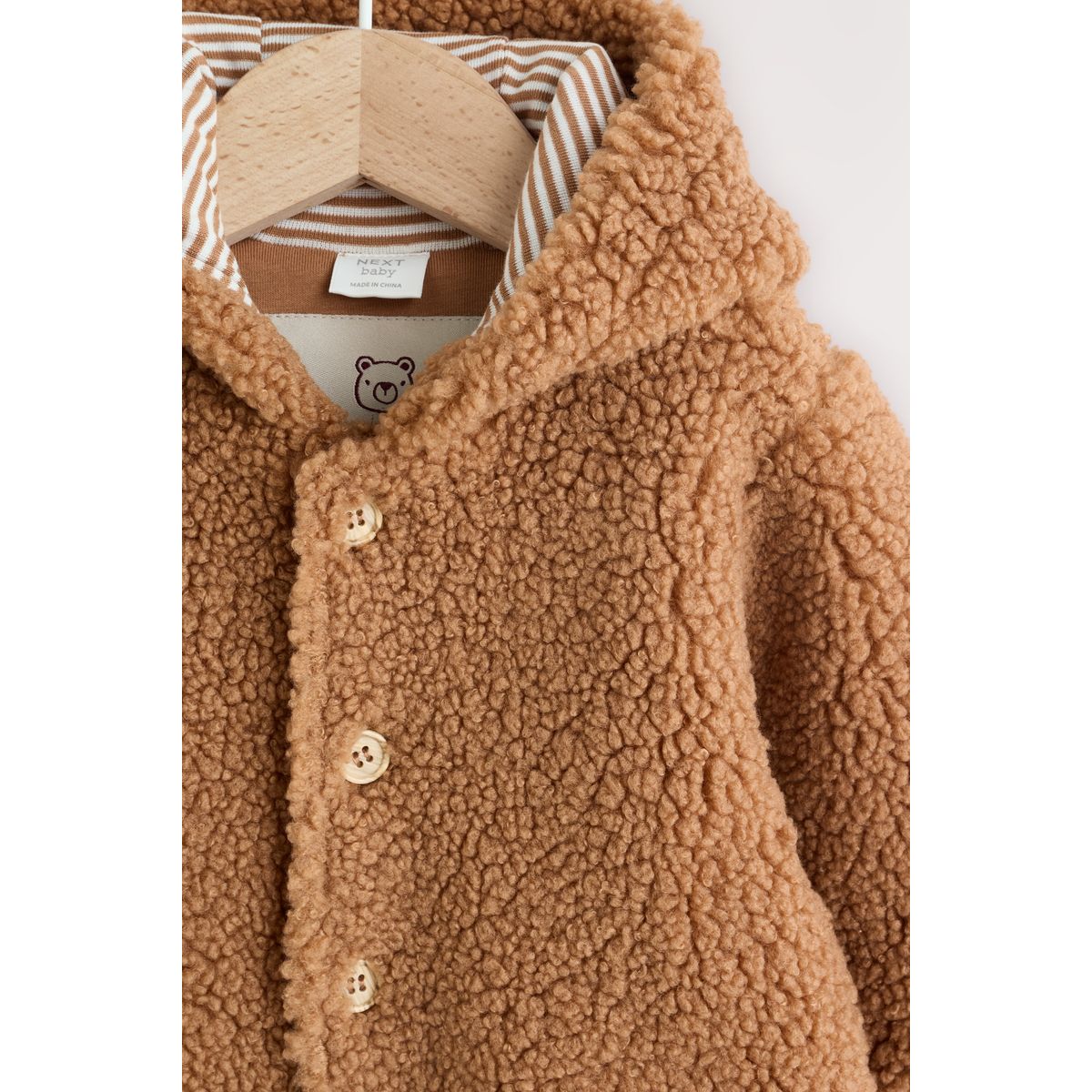 Combinaison bébé à capuche imitation mouton marron, NEXT