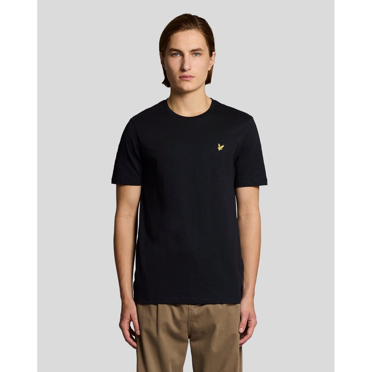 T-shirt en coton fin slub noir jais, LYLE & SCOTT