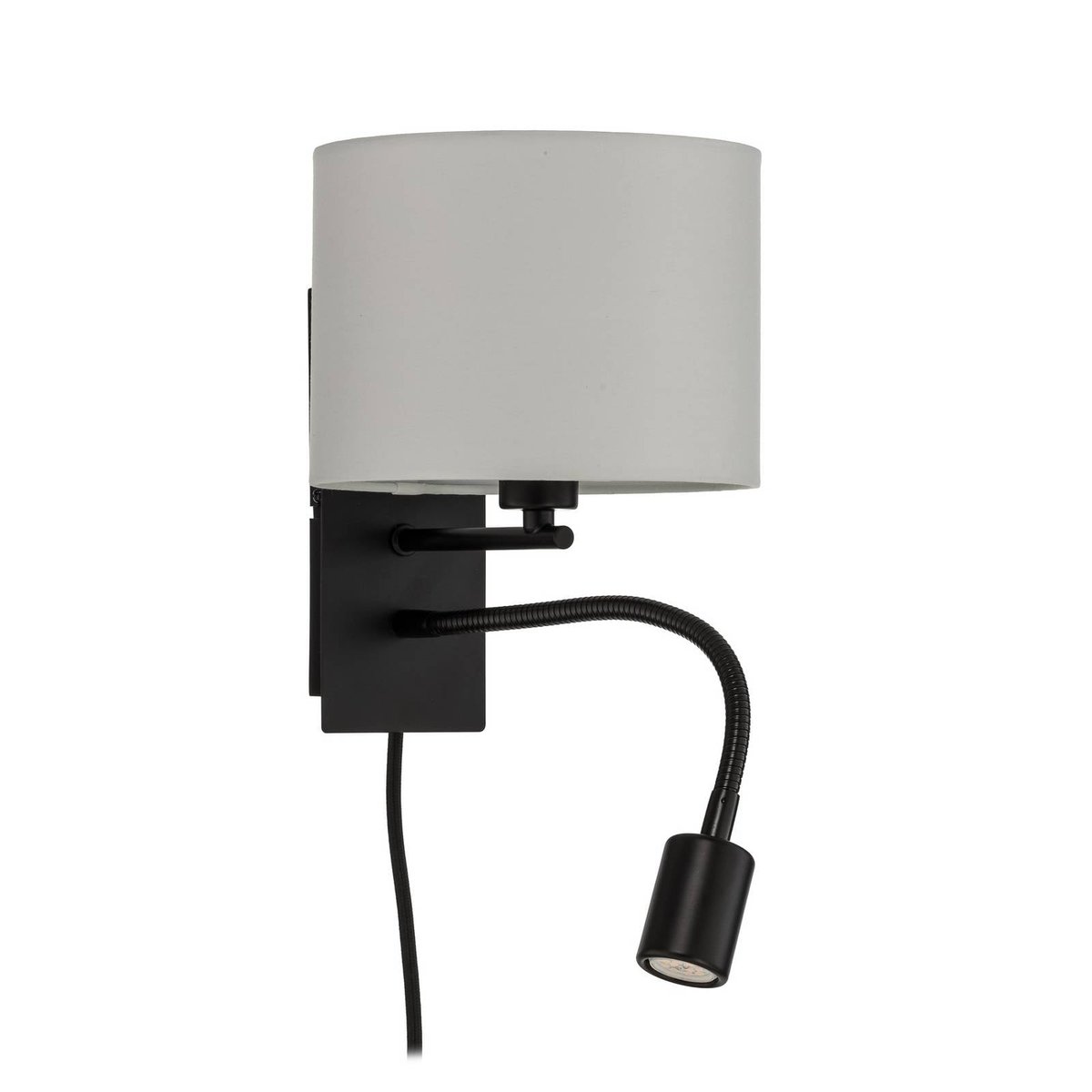 Applique en textile moderneLED, Florens blanc, noir, LINDBY