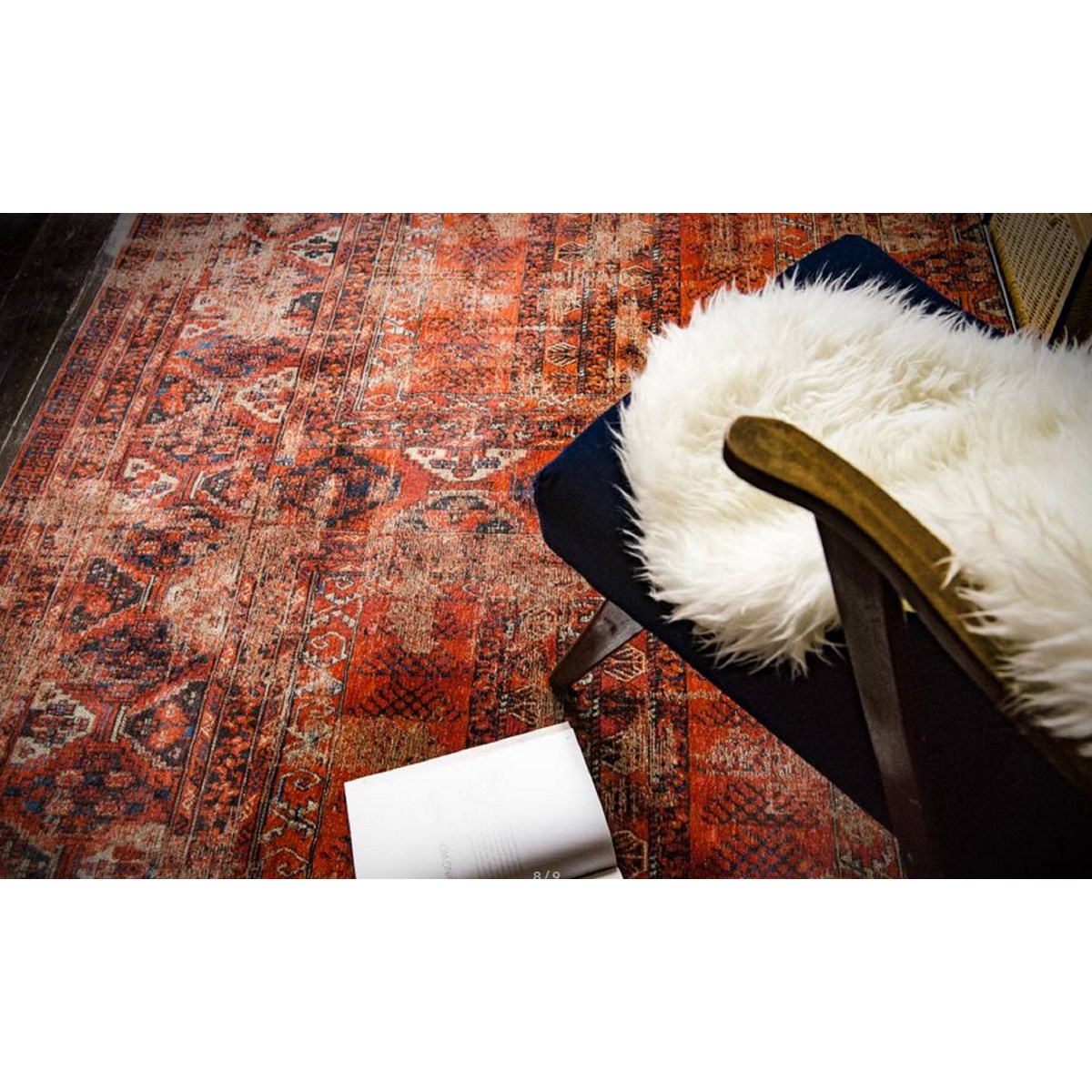 Tapis salon et chambre coton style antique 7-8-2 rouge, NOVATREND