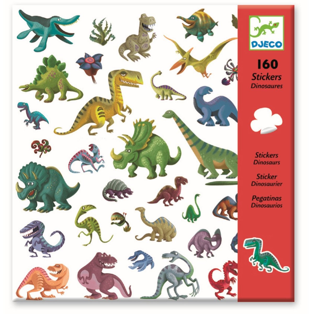 Stickers Autocollants Dinosaures rouge, DJECO