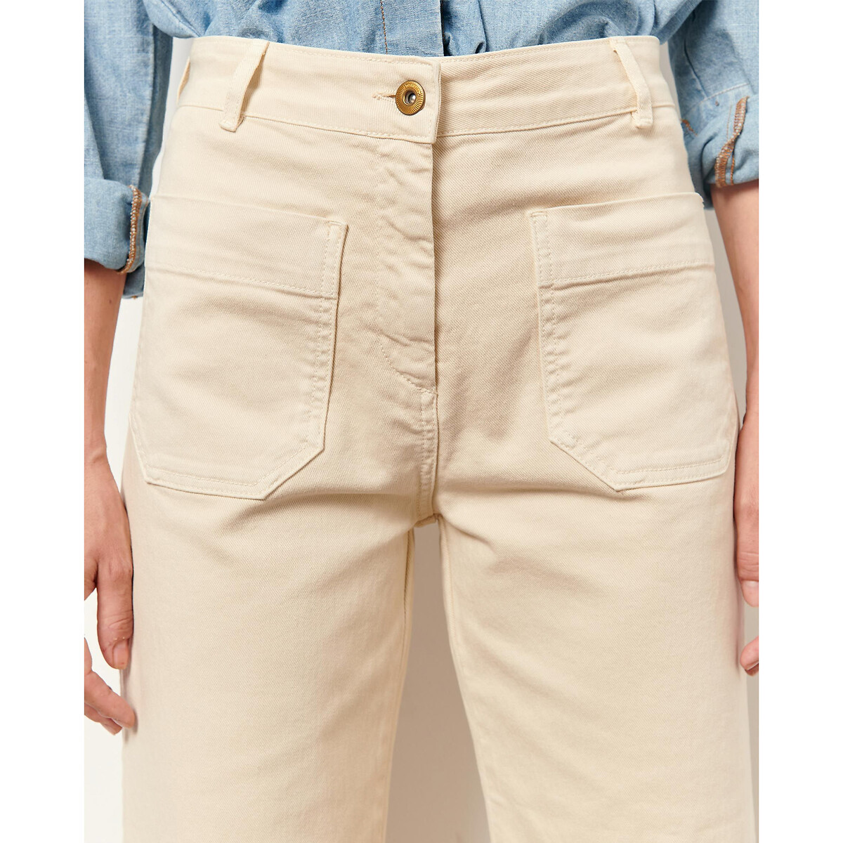 Loose jeans, wijd Seakey O ecru, SESSUN