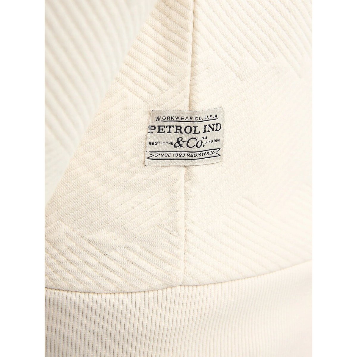 Sweat zippé col montant crème, PETROL INDUSTRIES