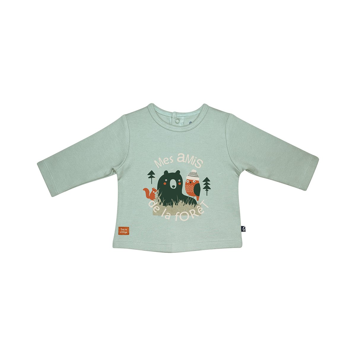 Tshirt pantalon bavoir ionnis maille naissance vert, SUCRE D'ORGE