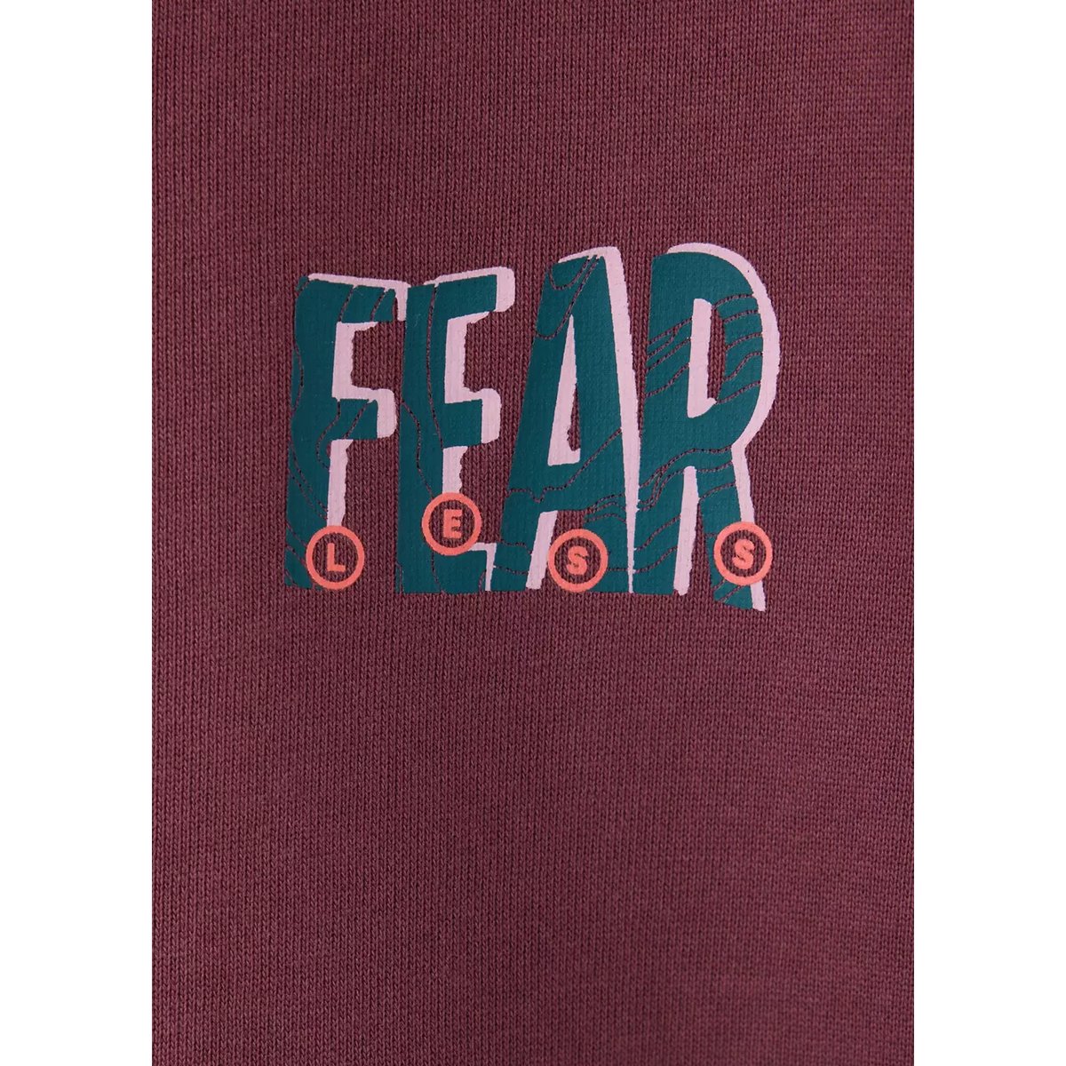 Sweat coton détail imprimé lie de vin, MANGO KIDS