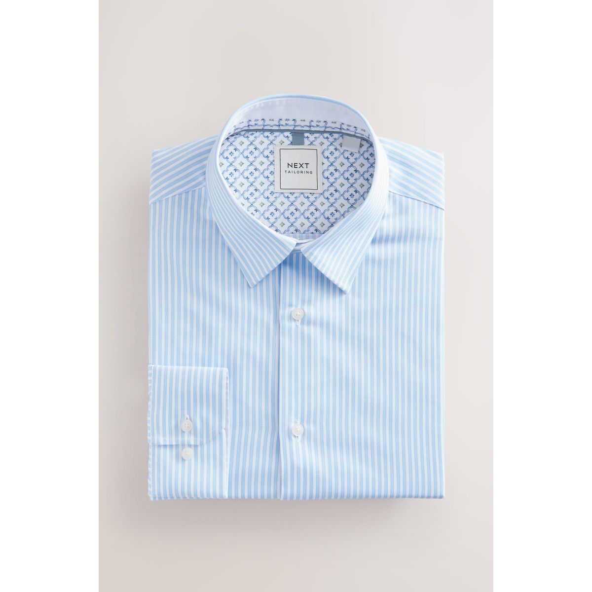 Chemise rayée et texturée facile d’entretien bleu, NEXT