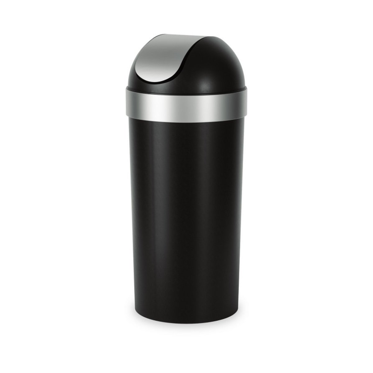 Grande poubelle de cuisine couvercle basculant  VENTI noir, UMBRA