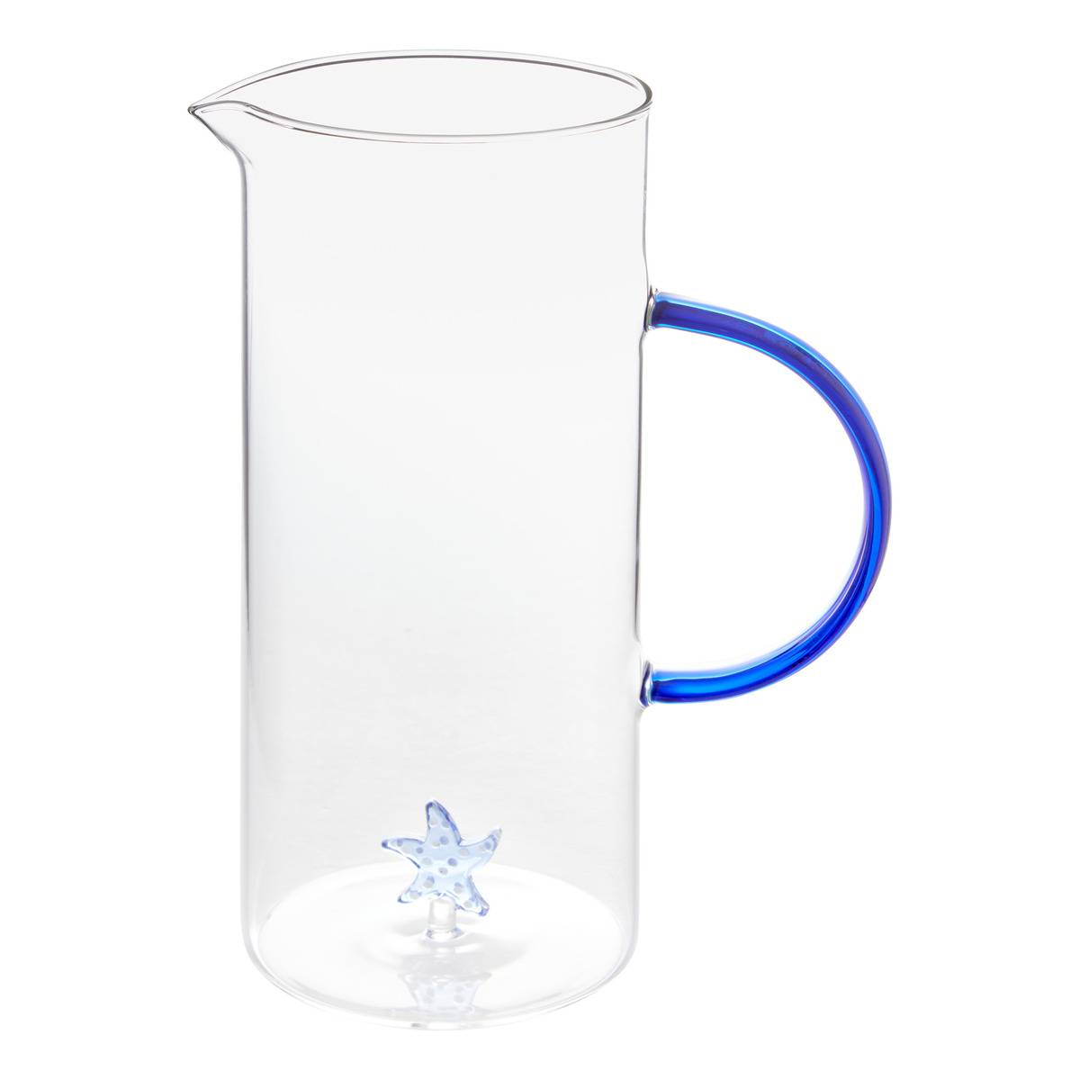 Carafe en verre borosilicate avec poignée colorée NELYA modèle b, ATMOSPHERA