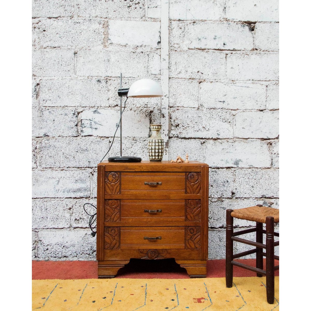 Commode Art déco en bois foncé Garance N°521 - Bon état bois foncé, DEBONGOUT