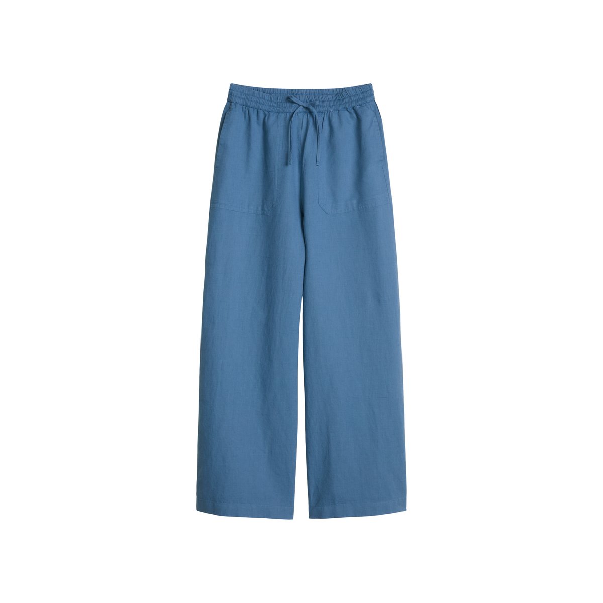 Pantalon à enfiler regular en mélange de lin et de coton bleu, MARC O’POLO DENIM