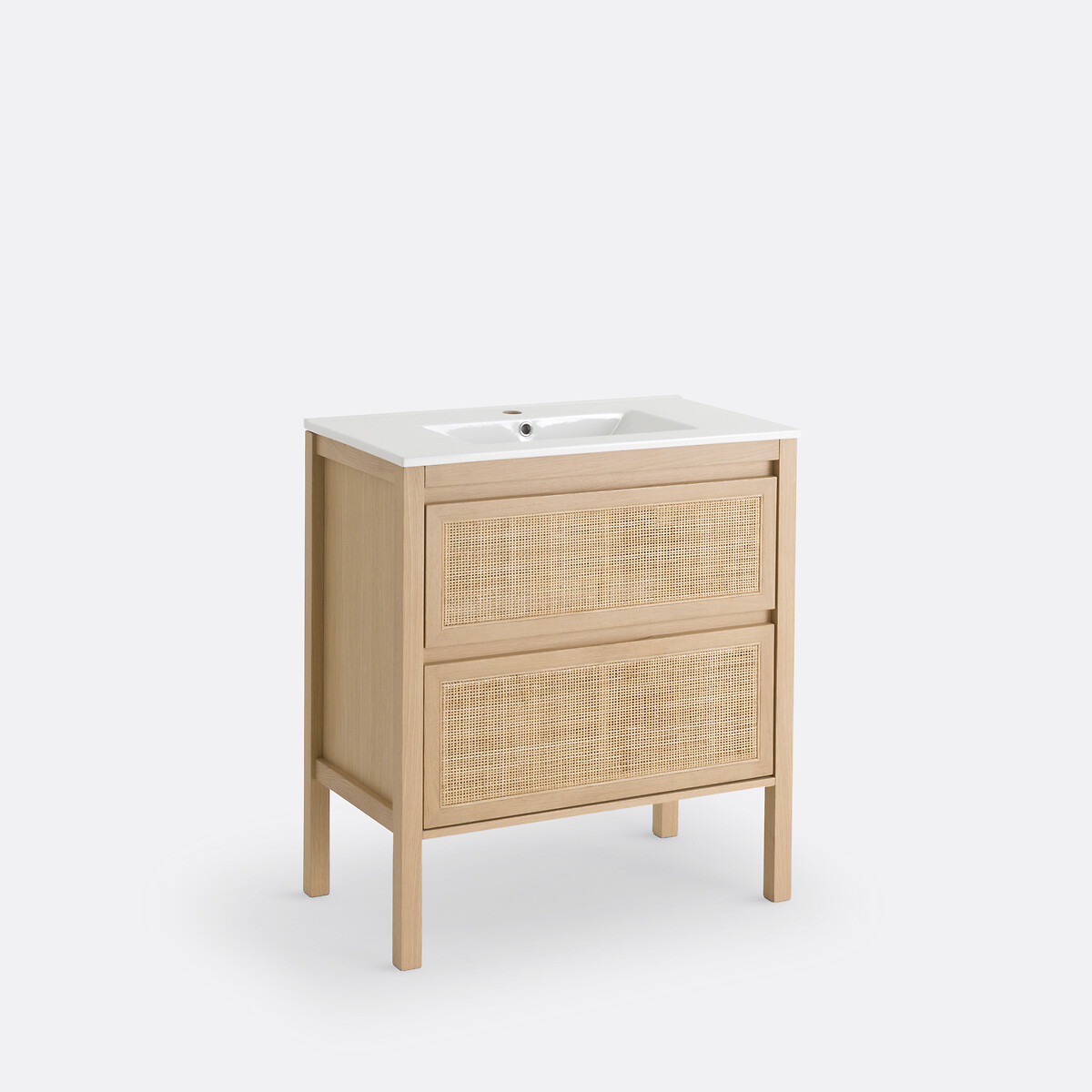 Lumpa L80cm Oak & Cane 2-Drawer Vanity Unit natural, LA REDOUTE INTERIEURS