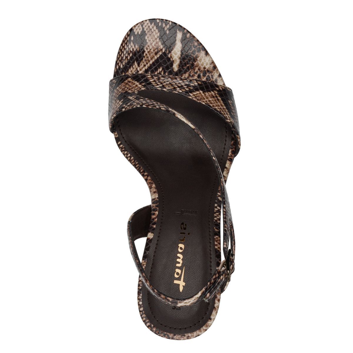 Sandale à talon en boucle marron, TAMARIS