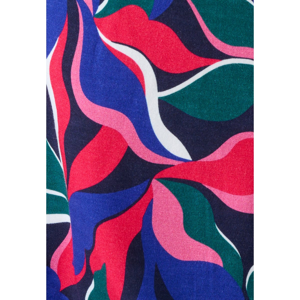 Chemisier maille fluide viscose stretch bleu feuillage, DAMART