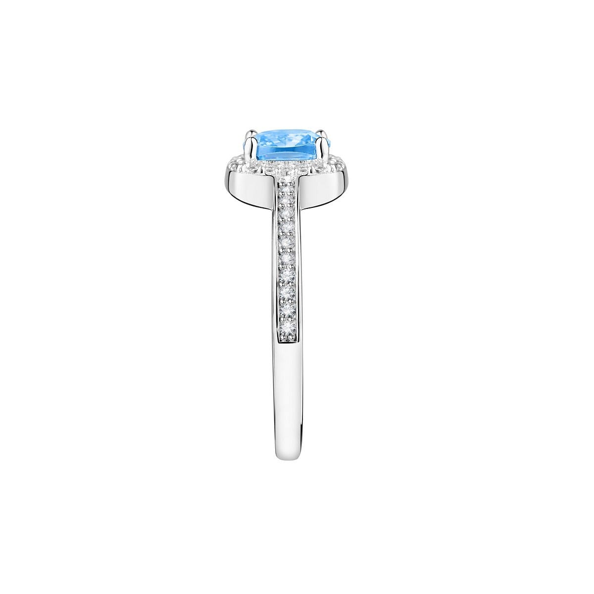Bague en argent 925 et oxyde de zirconium argent et bleu, MORELLATO