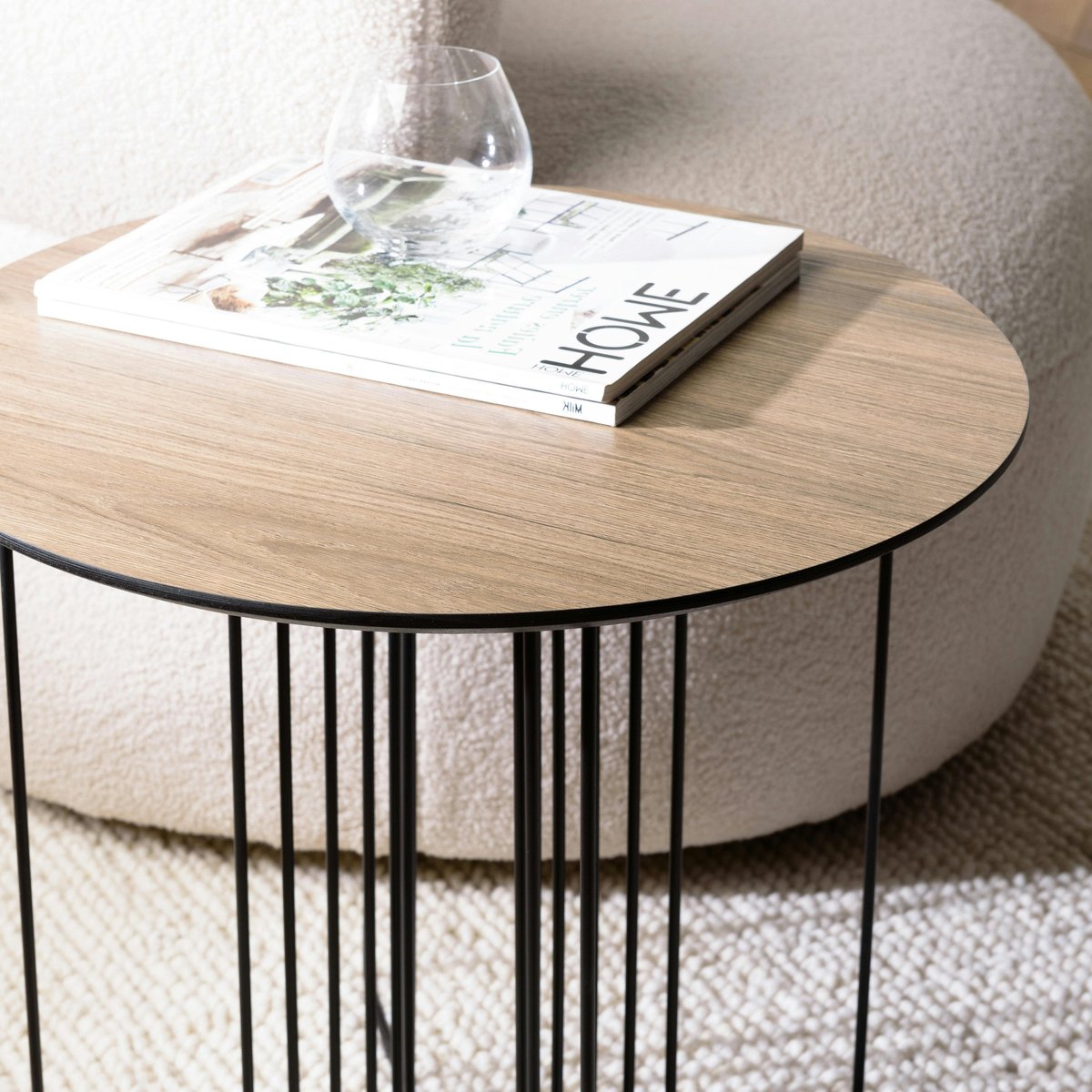 Table d'appoint ronde pieds modernes  LANDAISE bois naturel, PIER IMPORT