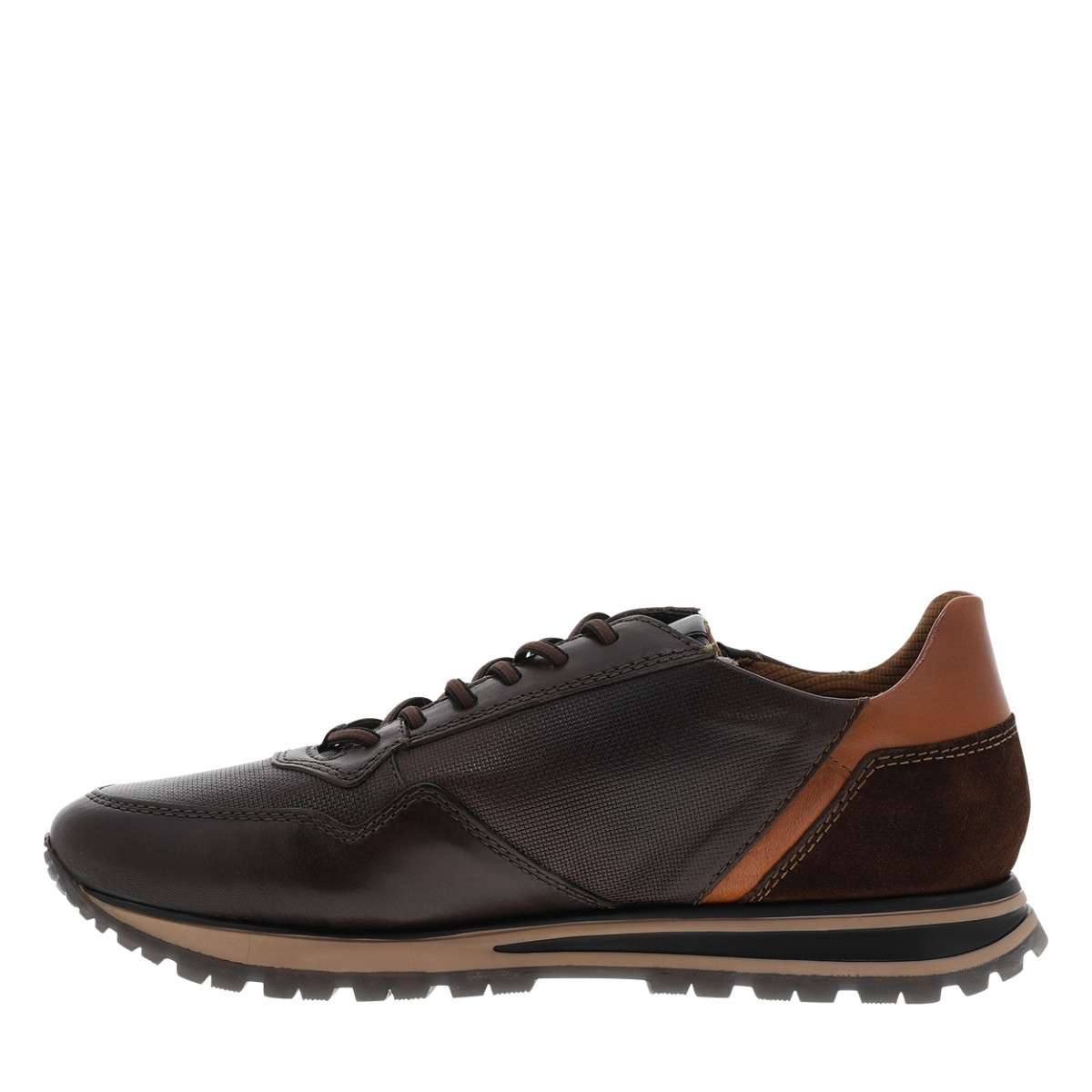 Sneakers cuir talon plat vert, BUGATTI
