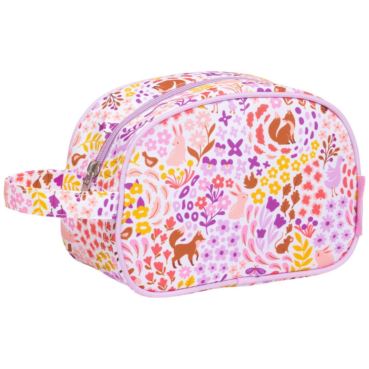 Trousse de toilette violet, blanc, jaune, A LITTLE LOVELY COMPANY