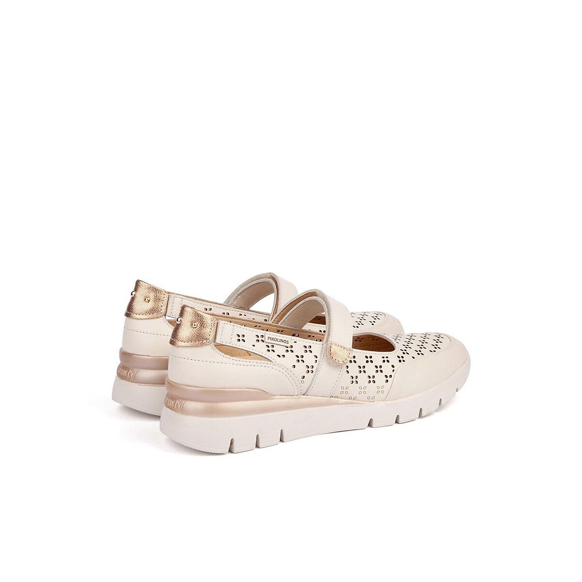 Ballerines babies compensées en cuir, CANTABRIA blanc, PIKOLINOS
