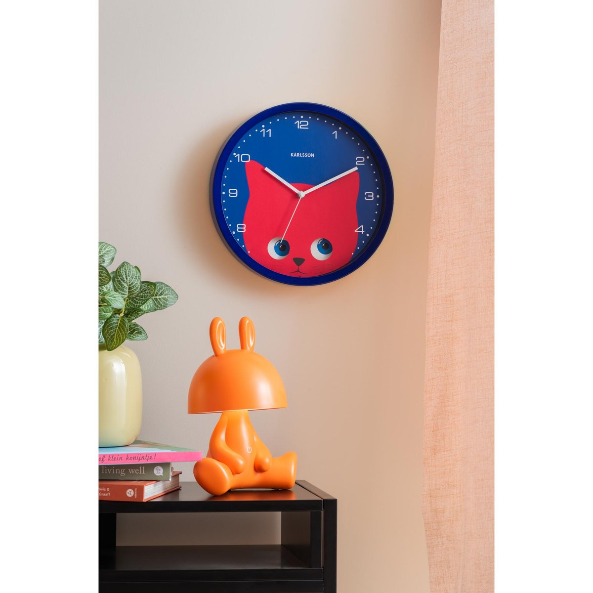 Horloge Murale Le fer PEEKABOO GOLDFISH bleu foncé, KARLSSON