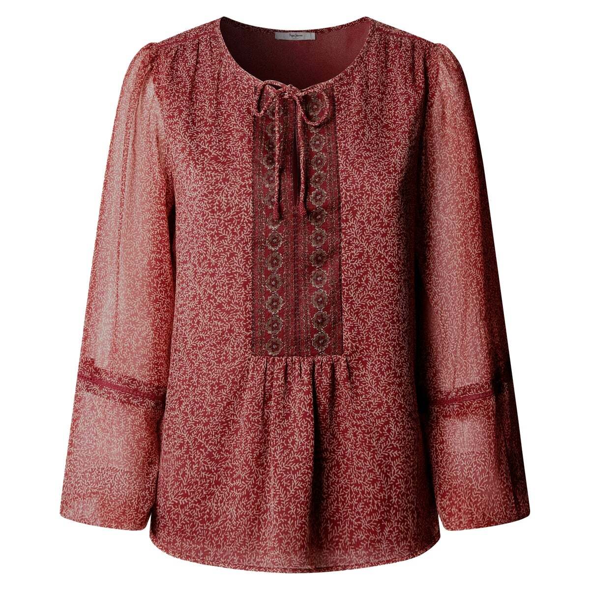 Blouse Fluide À Imprimé Floral rouge russe, PEPE JEANS