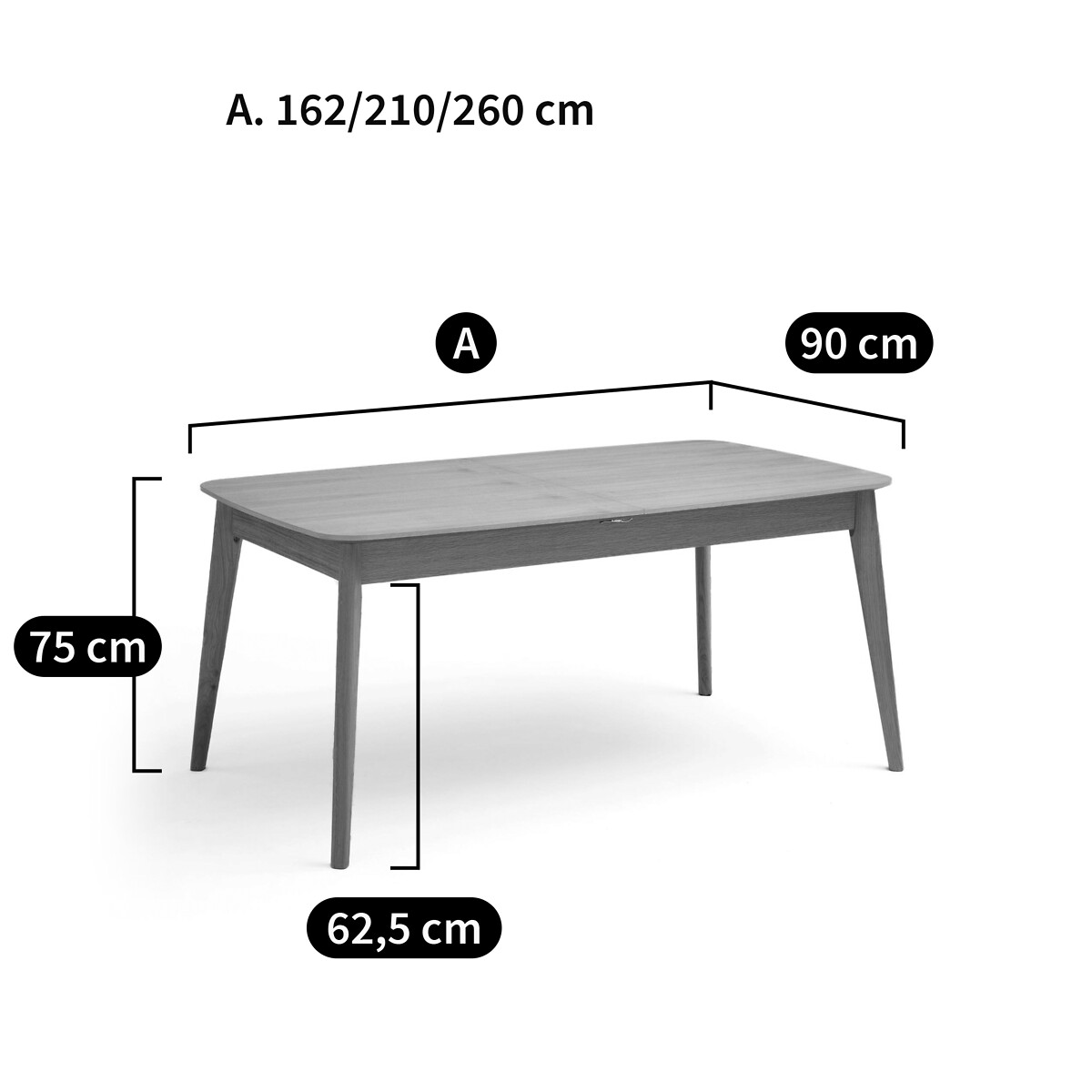 Table à manger, extensible, en chêne et plaqué, 4 à 10 couverts, BIFACE chêne, LA REDOUTE INTERIEURS