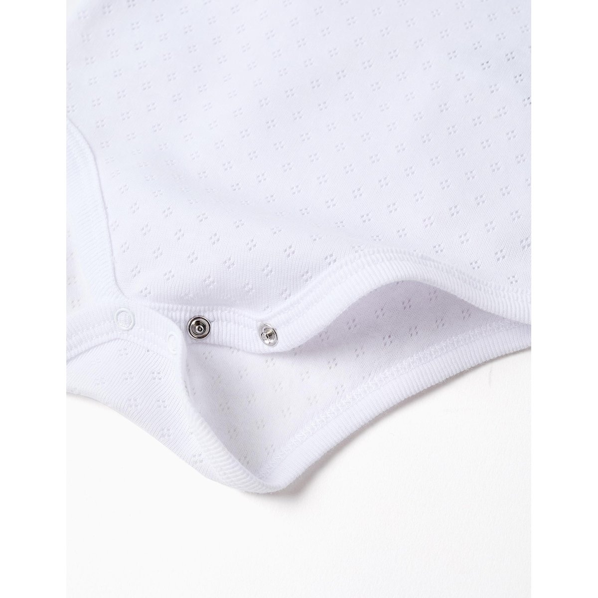 Lot de 4 bodies en coton peigné blanc, ZIPPY
