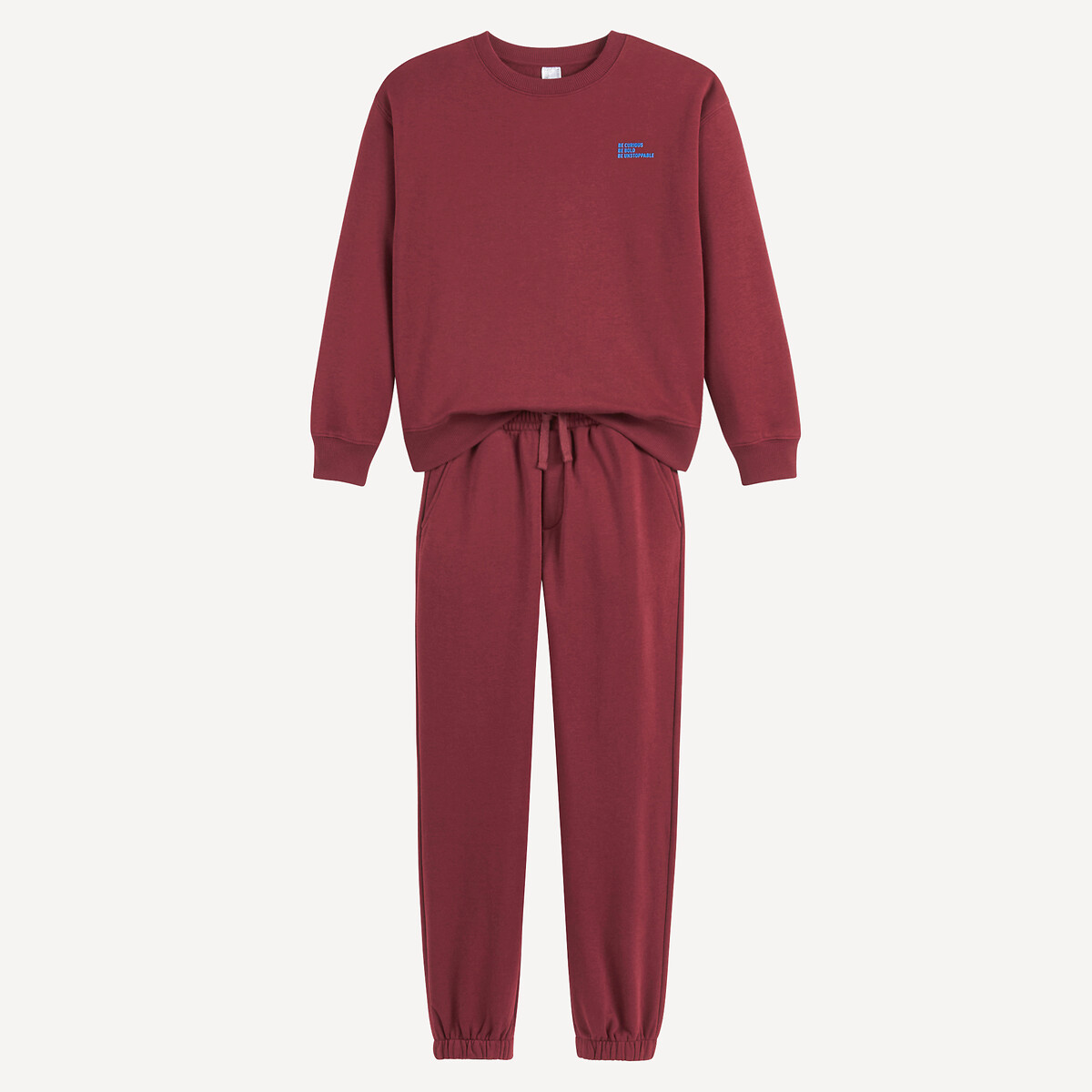 Ensemble sweat + pantalon bordeaux, LA REDOUTE COLLECTIONS
