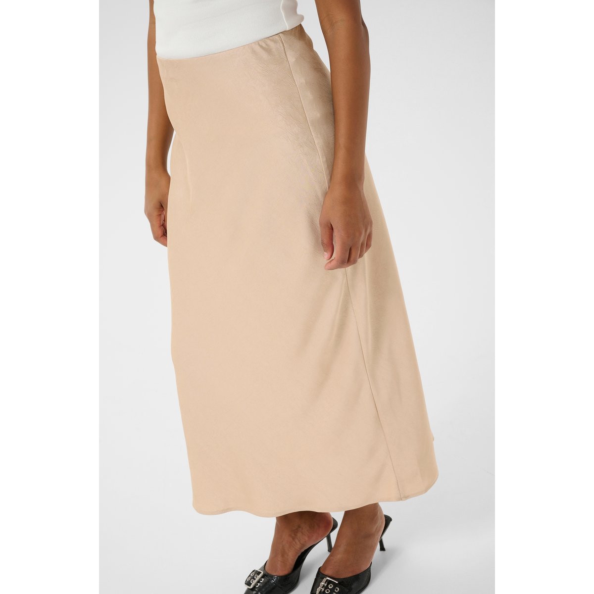 Skirt beige feather grey cc, KAFFE