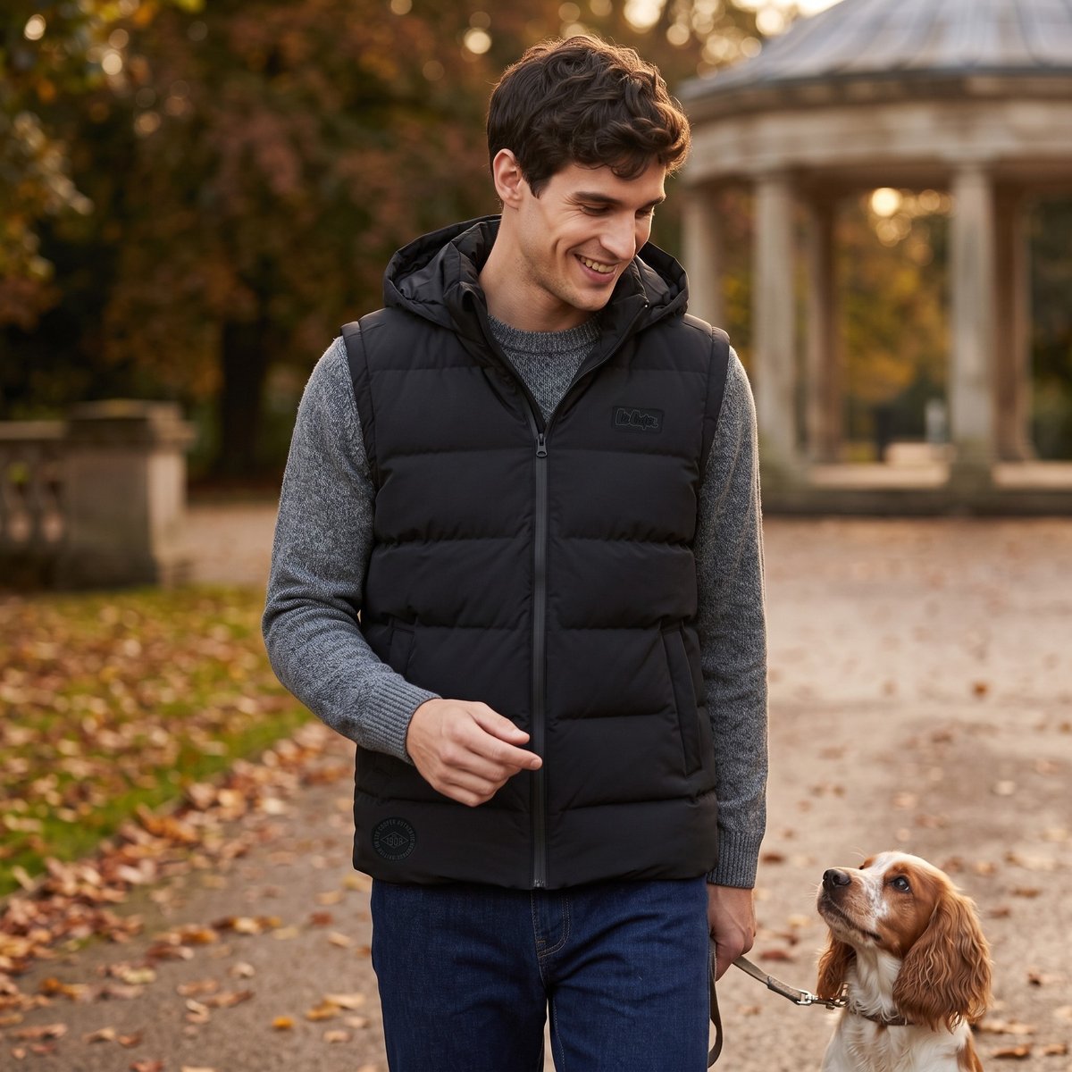 Doudoune sans manches zippée à capuche ATTITUDE noir, LEE COOPER