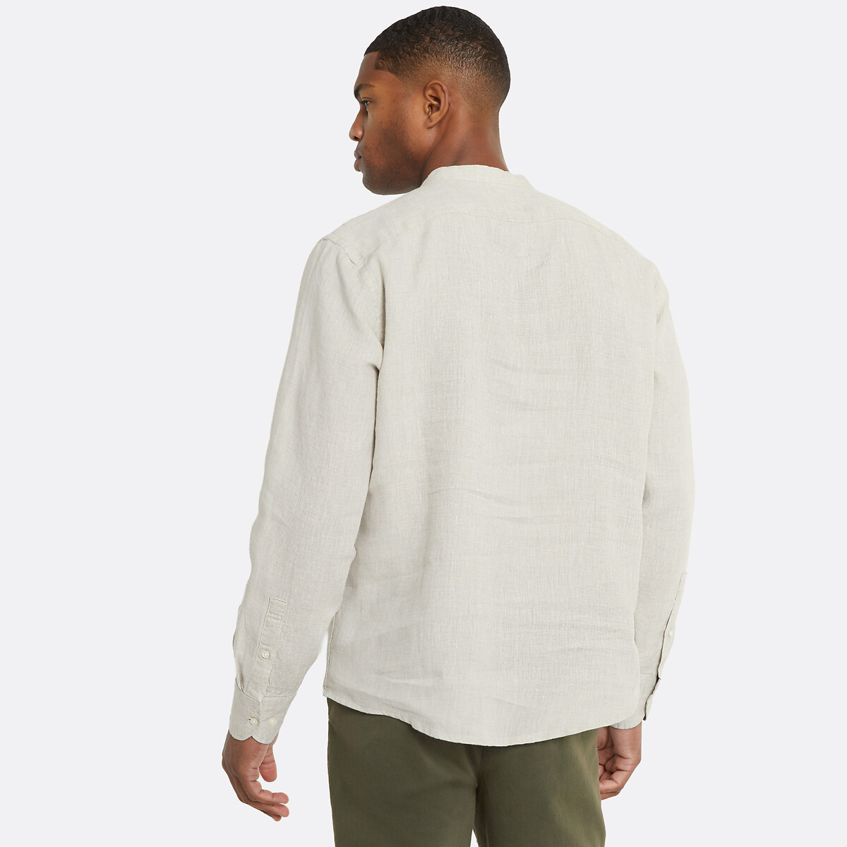 Chemise vareuse en lin beige naturel, LA REDOUTE COLLECTIONS