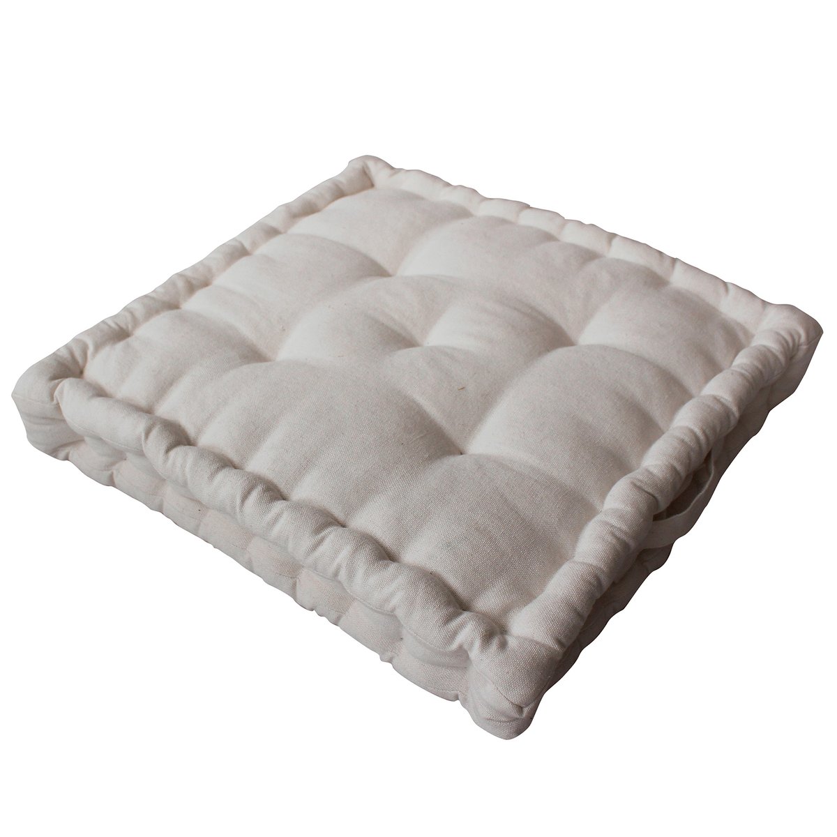 Coussin de sol en coton recyclé ecru, HOME MAISON