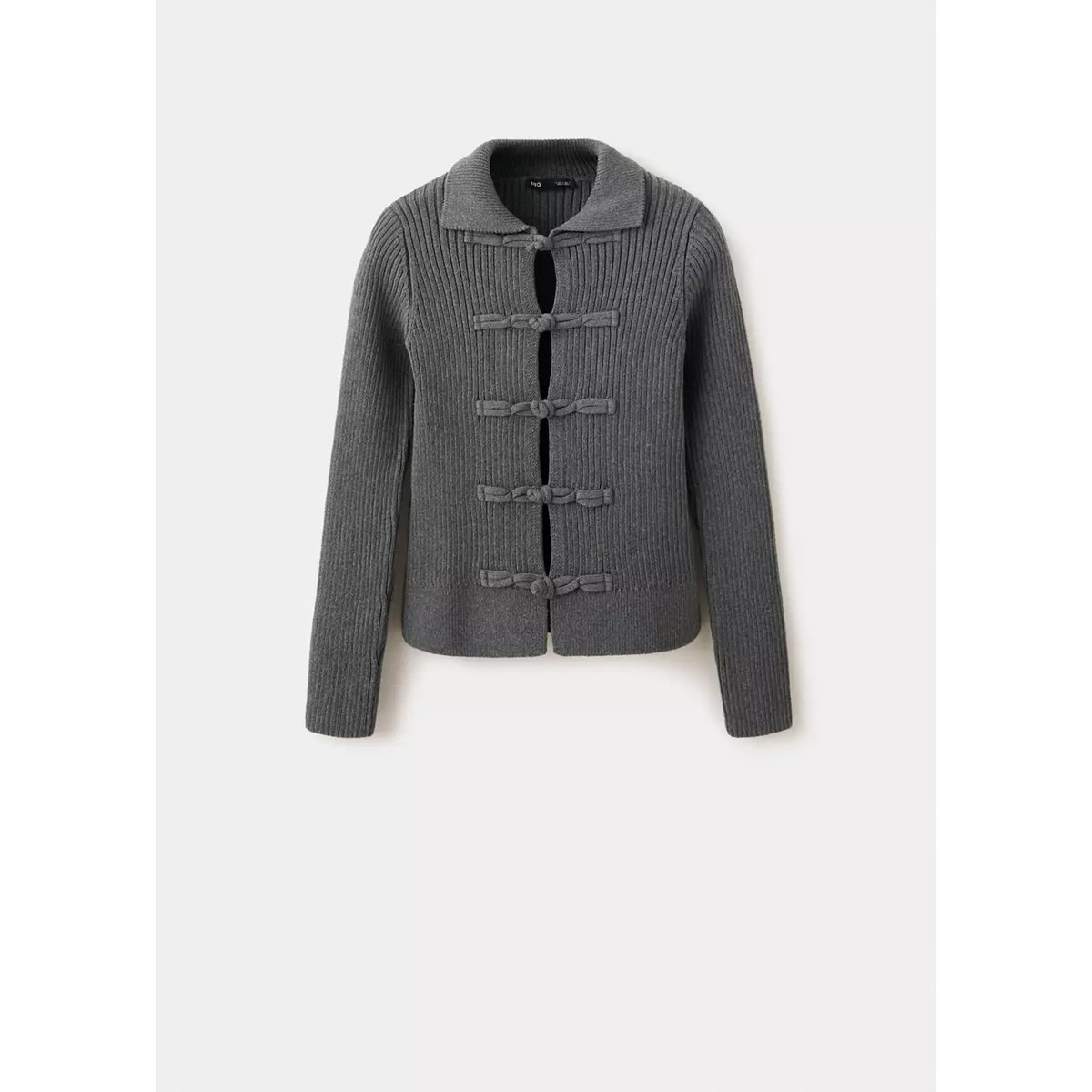Gilet côtelé à brandebourgs gris, MANGO